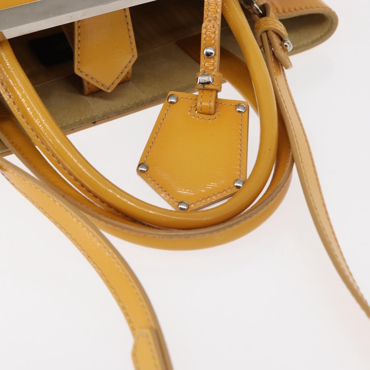 Fendi 2Jours Leather Yellow Leather Handbag (Pre-Owned)
