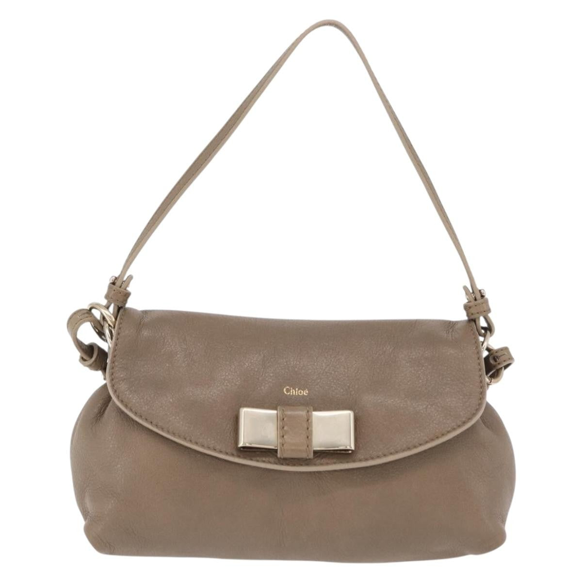 Chloe Lily Leather Beige Leather Shoulder Bag Bag (Pre-Owned)