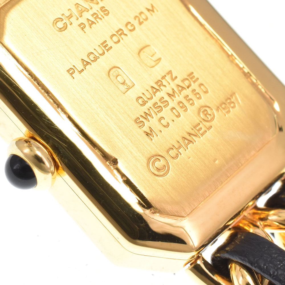 Chanel Premiere Rock Quartz Plated Metal And Leather Watch (Pre-Owned)