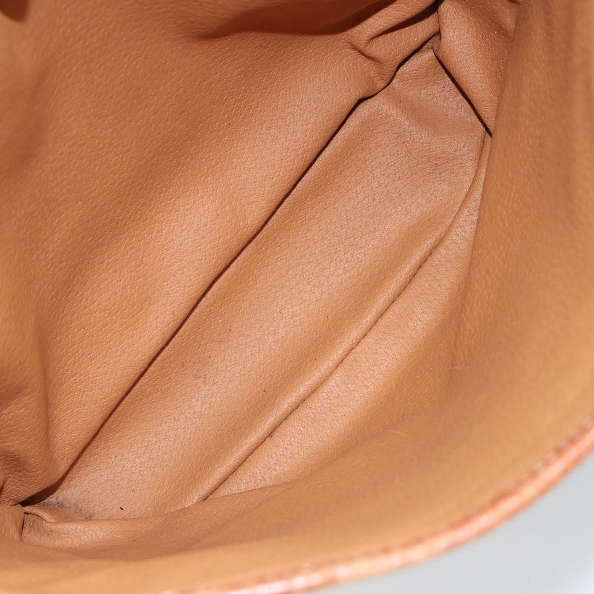Celine Vintage Macadam Shopper Tote Canvas And Leather Brown Canvas Tote Bag Bag (Pre-Owned)