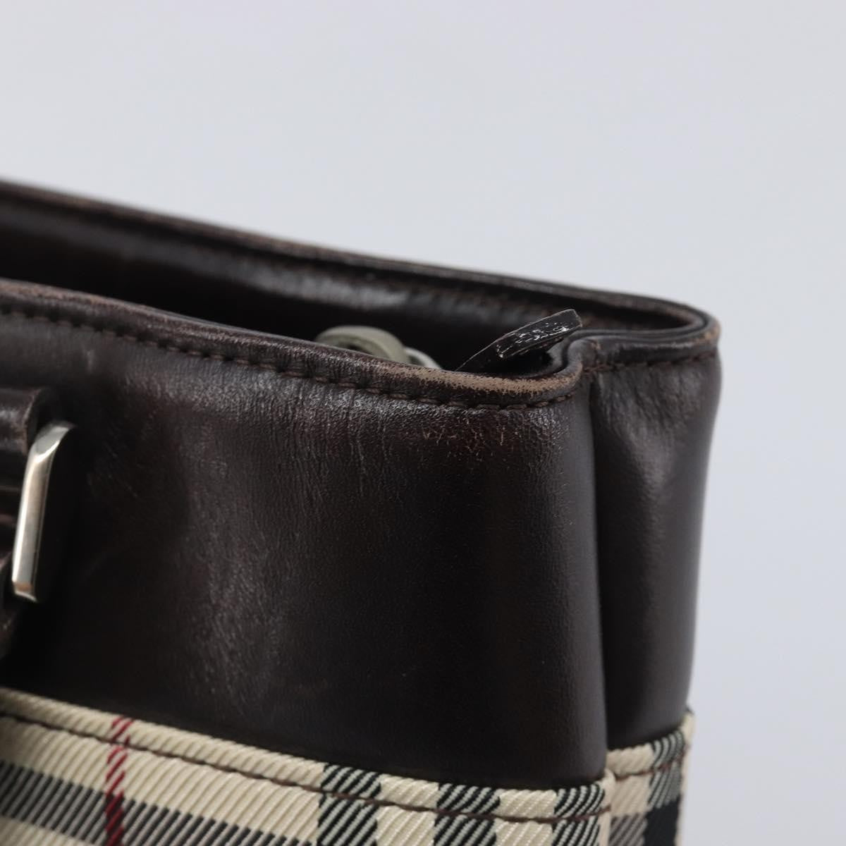Burberry Nova Check Nova Check Canvas Beige Canvas Handbag (Pre-Owned)
