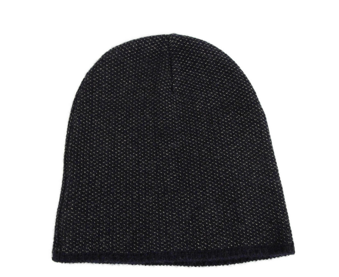 Dark Blue Wool Cashmere cotton Beanie Hat Logo 4079