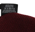 Gucci Unisex Burgundy Wool Cashmere Cotton Knit Beanie Hat With Logo 352350 6079