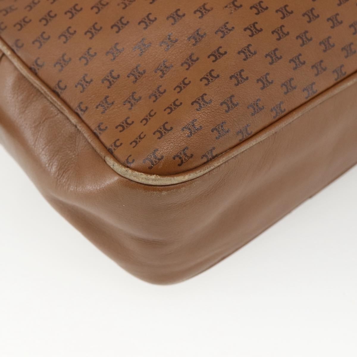 Celine Vintage Macadam Canvas And Leather Brown Canvas Shoulder Bag Bag (Pre-Owned)