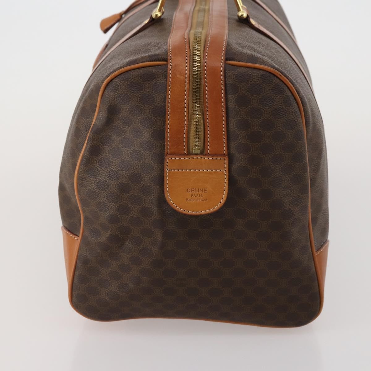 Celine Boston Triomphe Coated Canvas Brown Pvc Handbag (Pre-Owned)