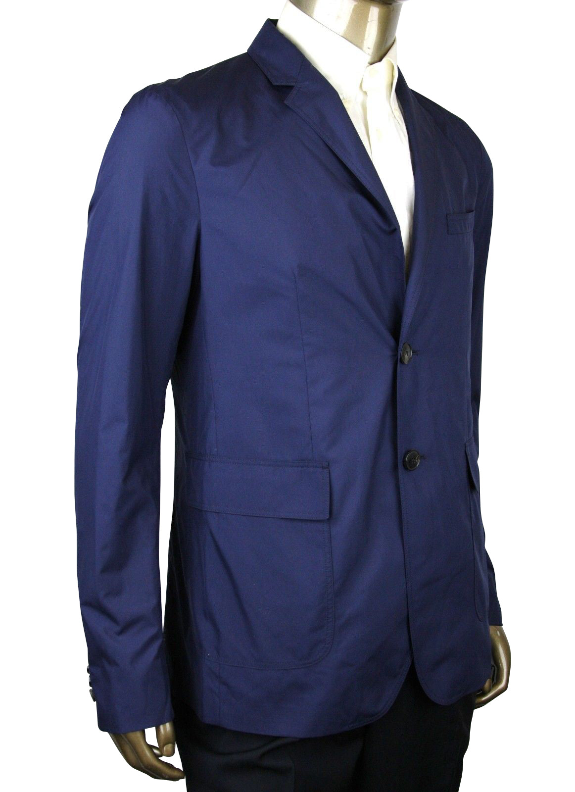 Gucci Men's Light Weight Navy Blue Polyester Techno Jacket (G 52 R / US 42 R)