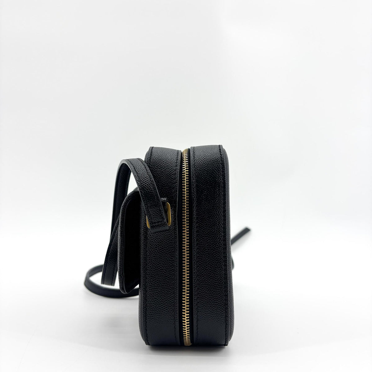 Saint Laurent Vicky Camera Vertical Quilted Leather Black Leather Shoulder Bag Bag (Pre-Owned)