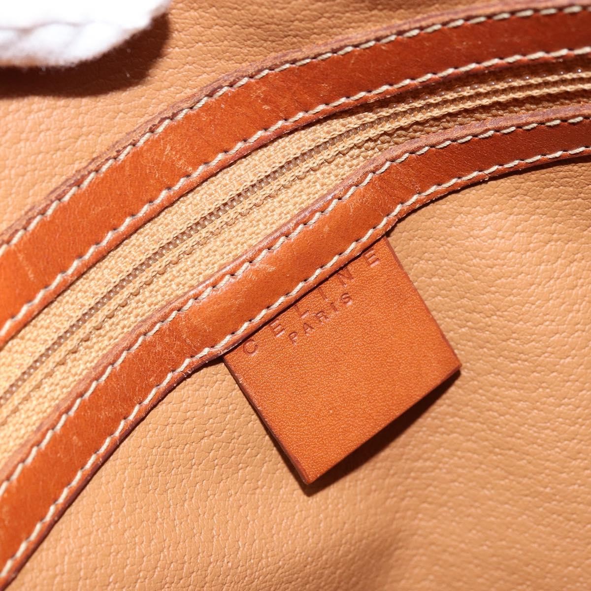Celine Vintage Macadam Canvas And Leather Brown Canvas Shoulder Bag Bag (Pre-Owned)