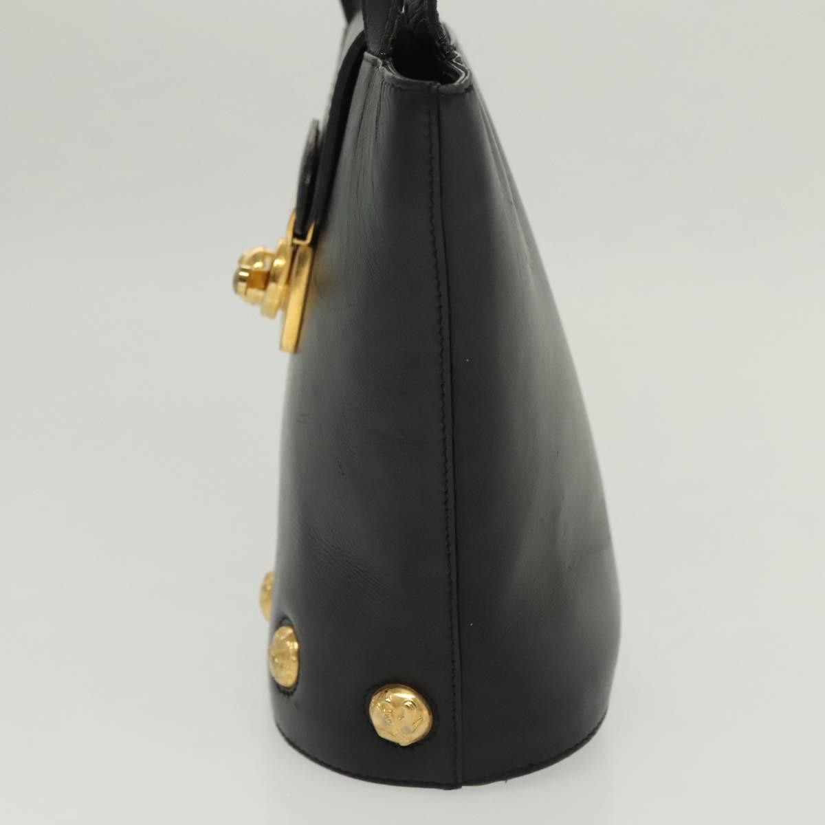 Salvatore Ferragamo Vintage Leather Black Leather Handbag (Pre-Owned)