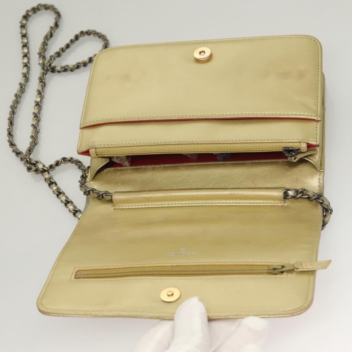 Chanel Gabrielle Wallet On Chain Quilted Aged Calfskin Gold Leather Crossbody Bag Bag (Pre-Owned)
