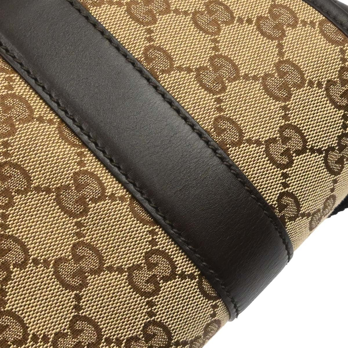 Gucci Buckle Messenger Gg Canvas Beige Canvas Handbag (Pre-Owned)