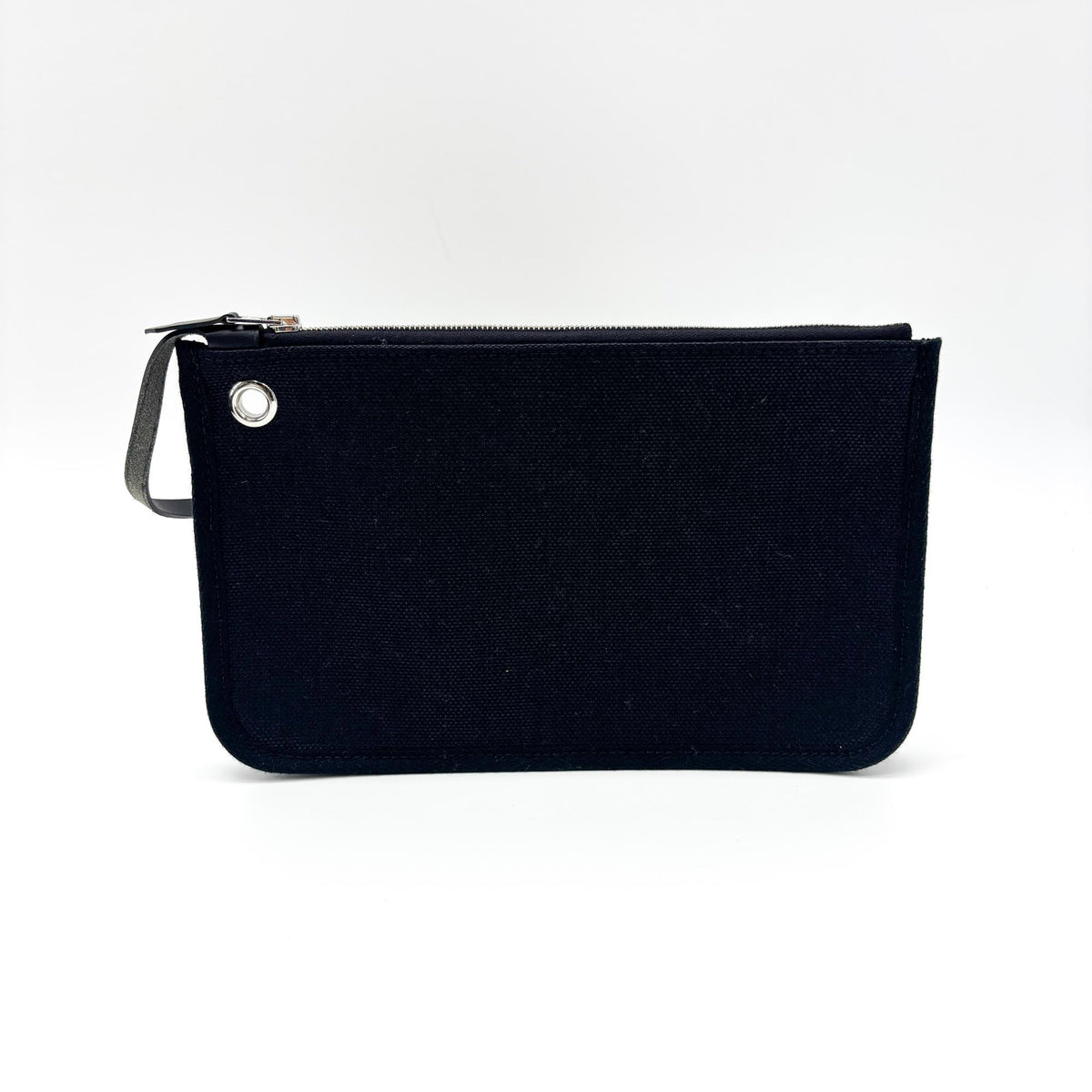 Hermes Herbag Zip Leather And Toile Black Canvas Handbag (Pre-Owned)