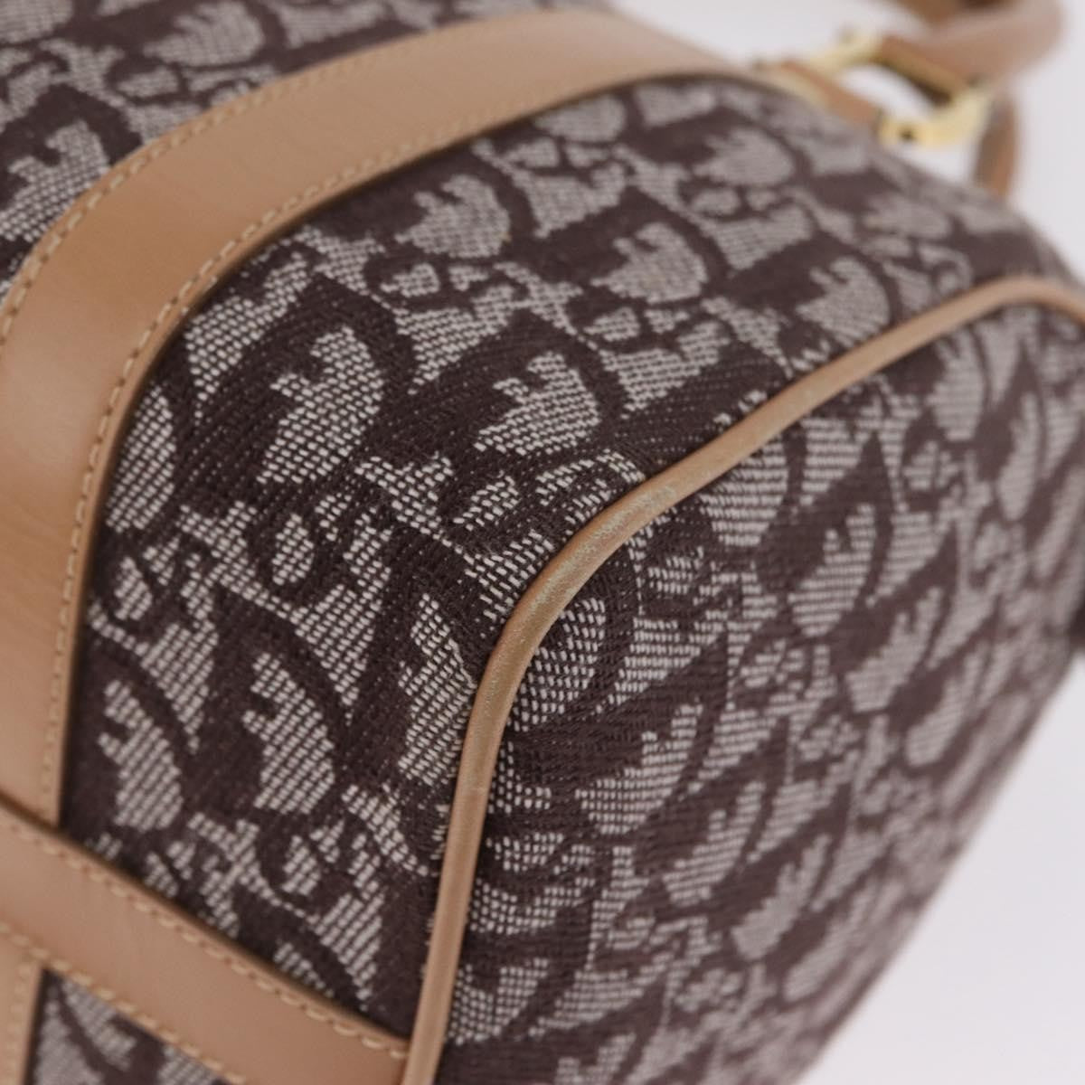 Christian Dior Vintage Trotter Boston Diorissimo Canvas Brown Canvas Handbag (Pre-Owned)