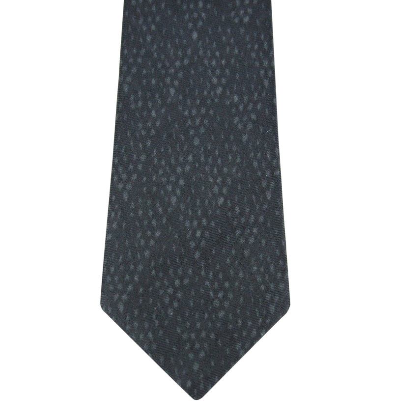 Bottega Veneta Men's Dot Print Black / Gray Cotton Silk Leopard Tie 355737 1062