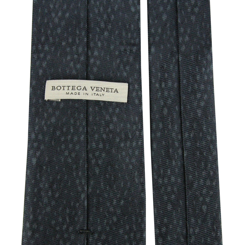 Bottega Veneta Men's Dot Print Black / Gray Cotton Silk Leopard Tie 355737 1062