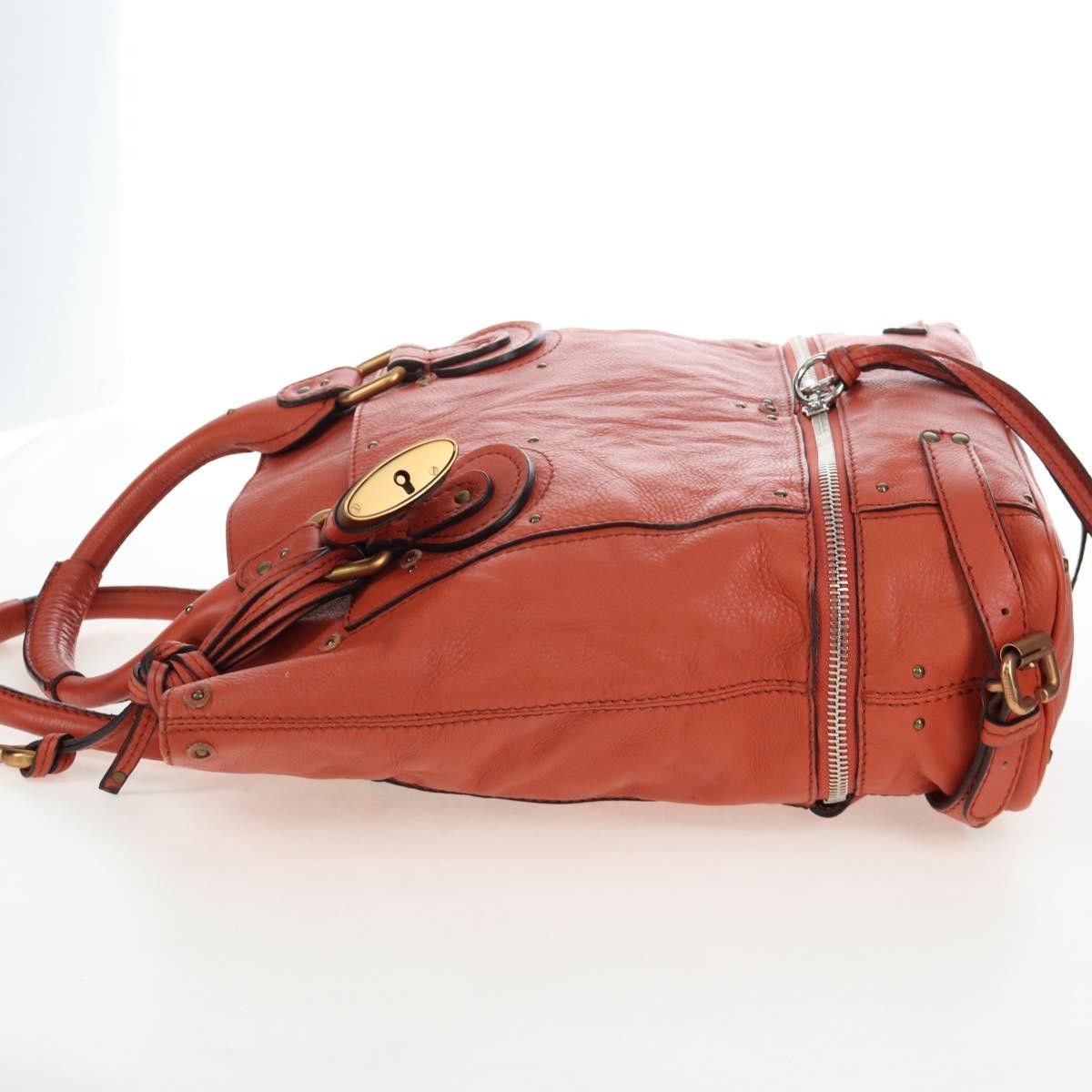 Chloe Paddington Leather Orange Leather Tote Bag Bag (Pre-Owned)
