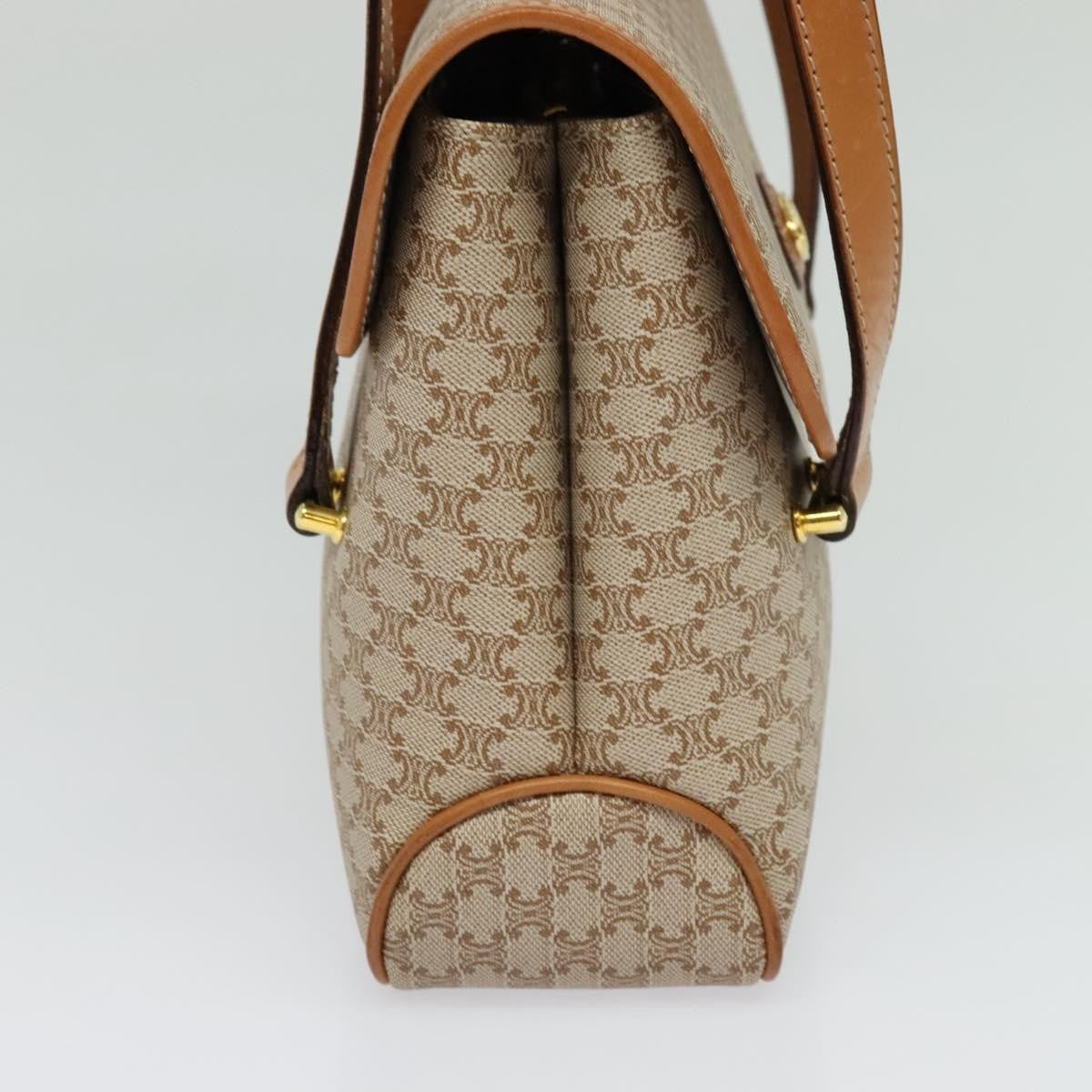 Celine Vintage Macadam Canvas And Leather Beige Canvas Handbag (Pre-Owned)