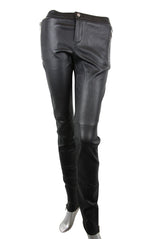 Gucci Women's Leggings Black Lamb Leather Stretch Pants