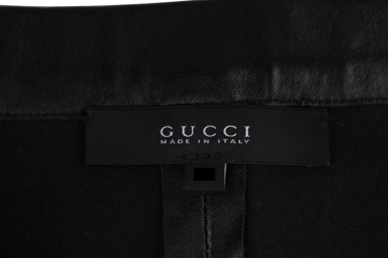 Gucci Women's Leggings Black Lamb Leather Stretch Pants
