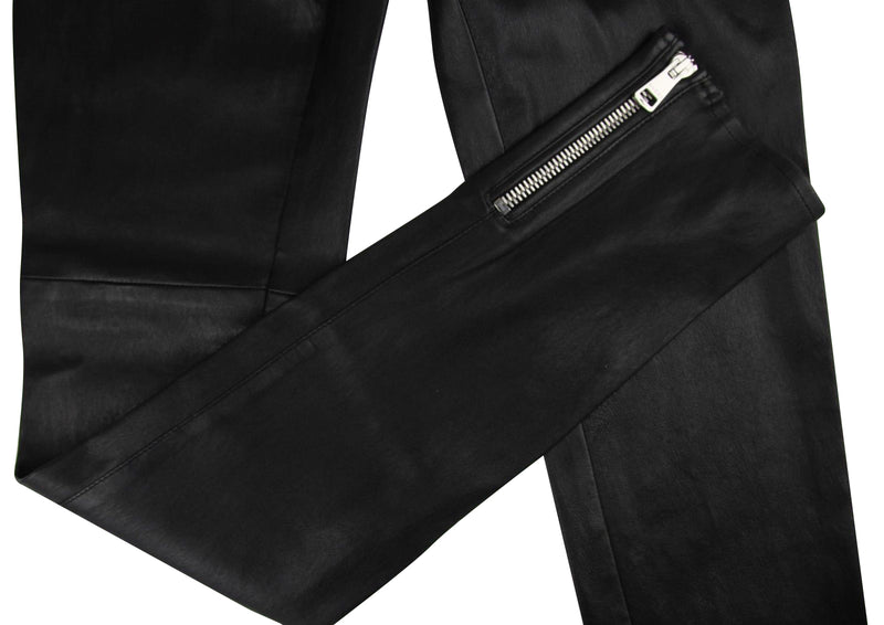 Gucci Women's Leggings Black Lamb Leather Stretch Pants