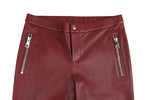 Gucci Women's Leggings Stretch Burgundy Lamb Leather Pant (38)