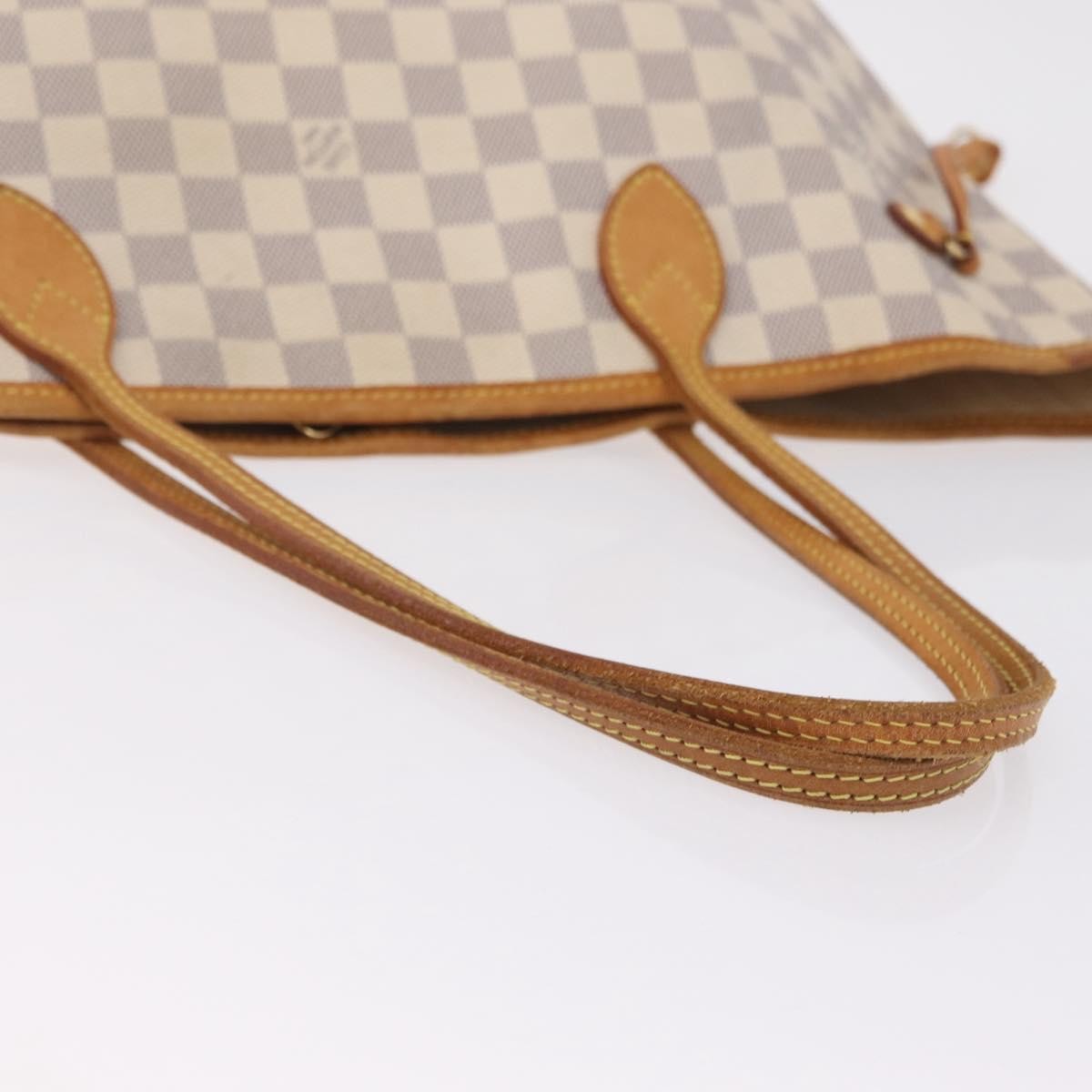 Louis Vuitton Neverfull Damier White Canvas Tote Bag Bag (Pre-Owned)