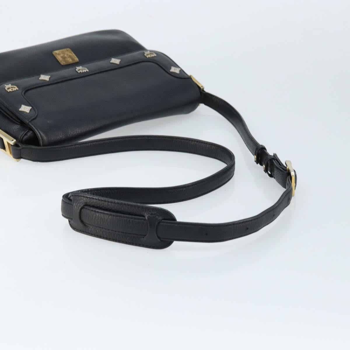 MCM Vintage Vicetos Leather Black Leather Shoulder Bag Bag (Pre-Owned)