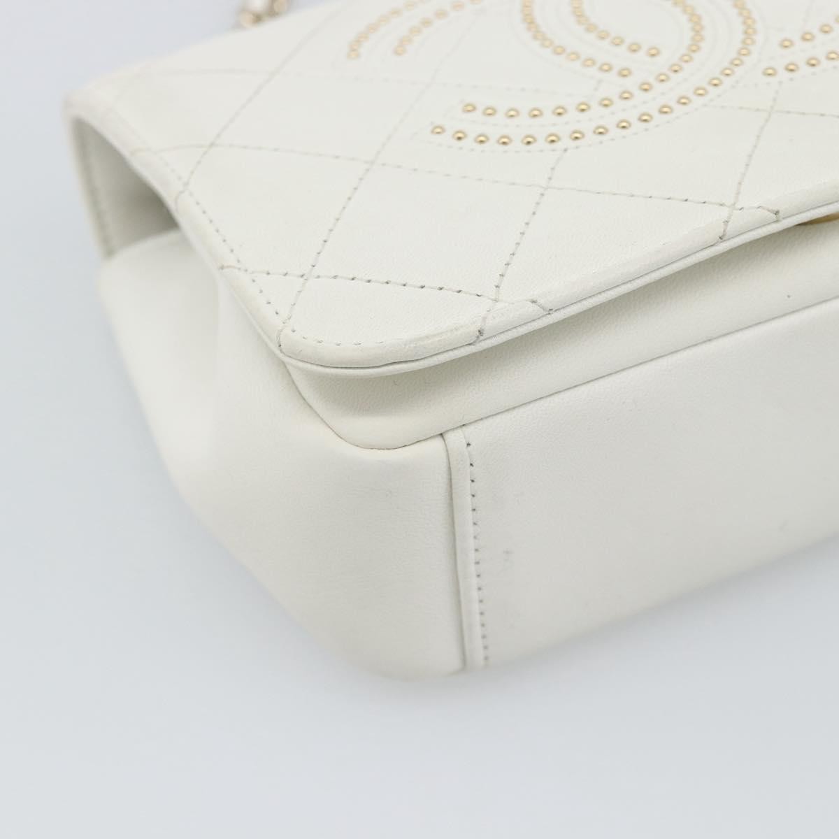 Chanel Beauty Begins Flap Quilted Lambskin White Leather Shoulder Bag Bag (Pre-Owned)