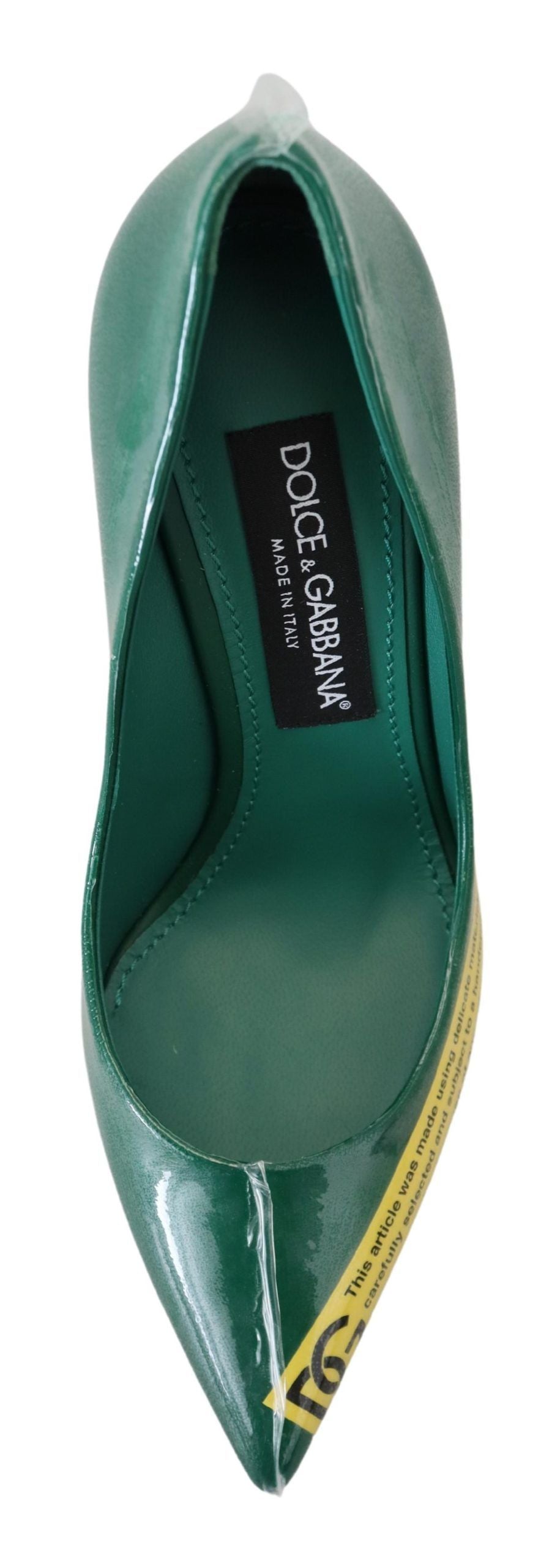 Dolce & Gabbana Emerald Elegance Leather Heels Women's Pumps