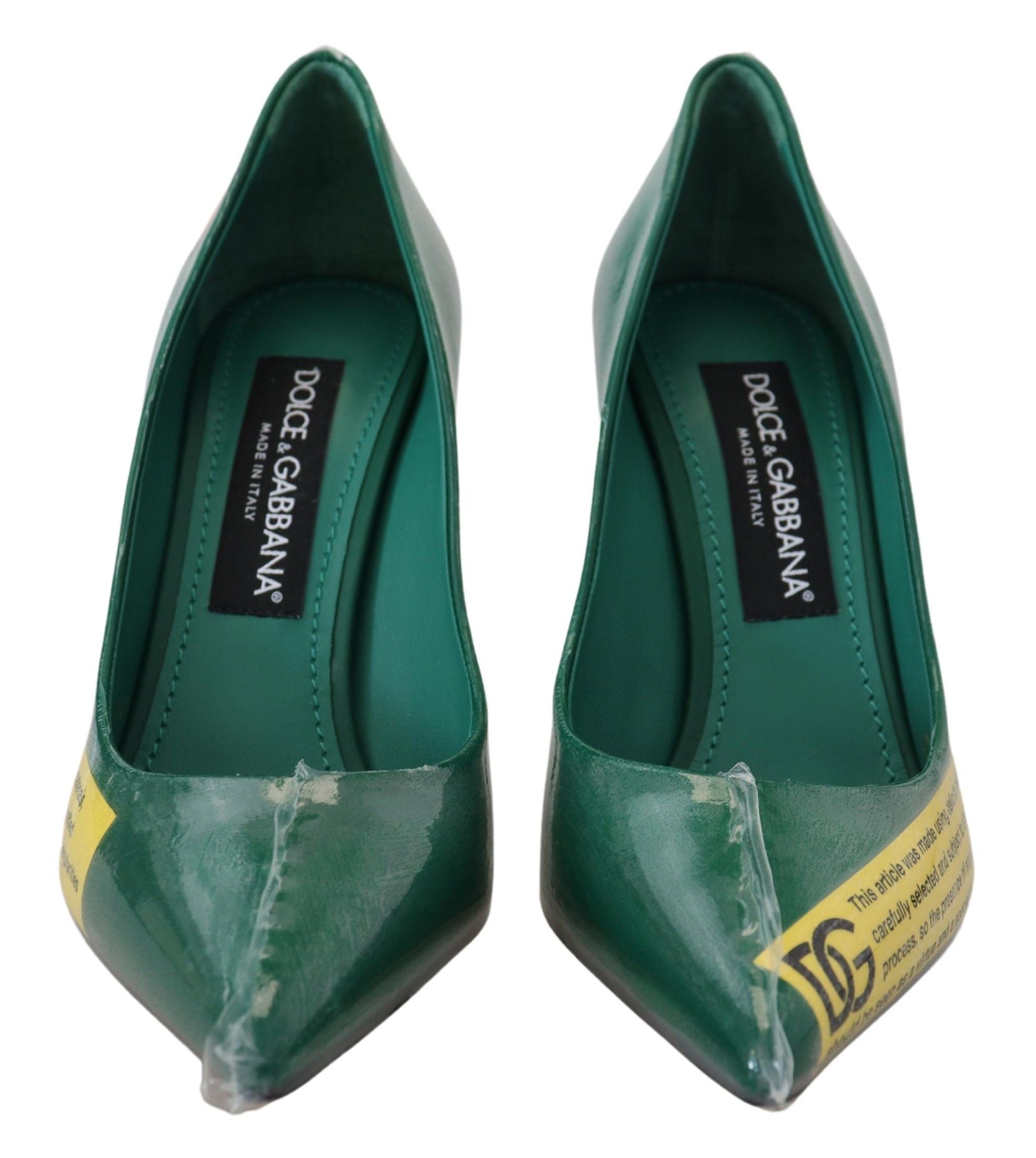 Dolce & Gabbana Emerald Elegance Leather Heels Women's Pumps