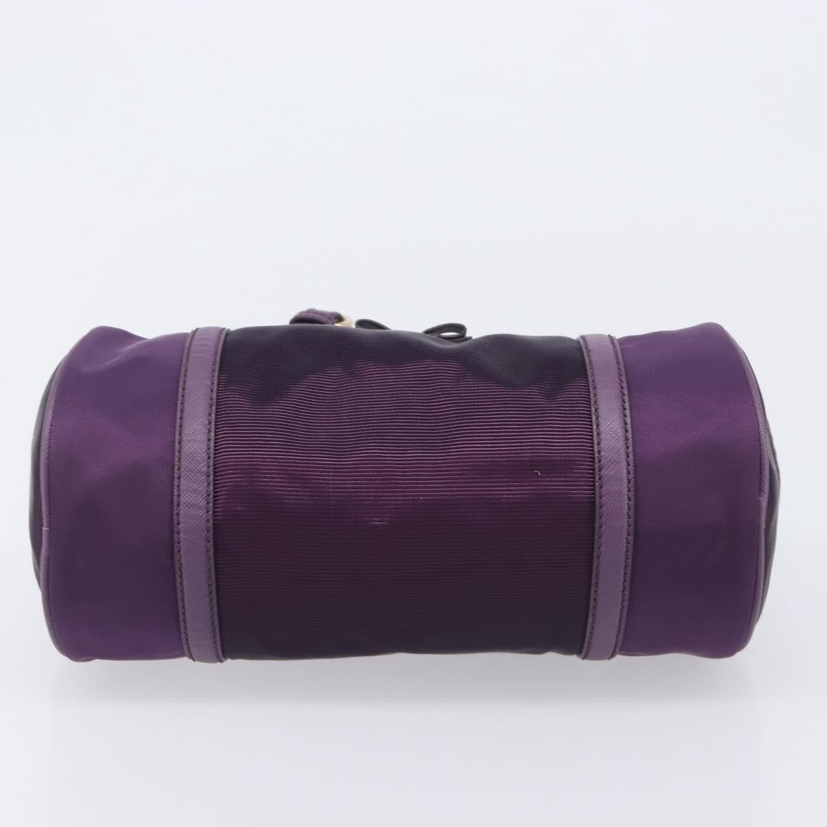 Salvatore Ferragamo Vara Bow Cylinder Bag Nylon Purple Nylon Shoulder Bag Bag (Pre-Owned)