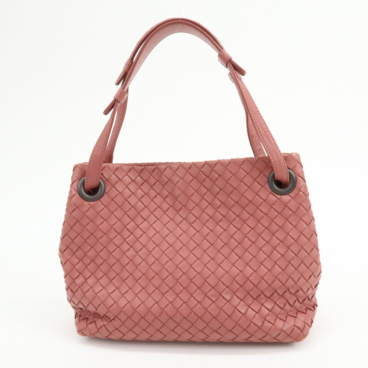 Bottega Veneta Bella Intrecciato Nappa Pink Leather Tote Bag Bag (Pre-Owned)