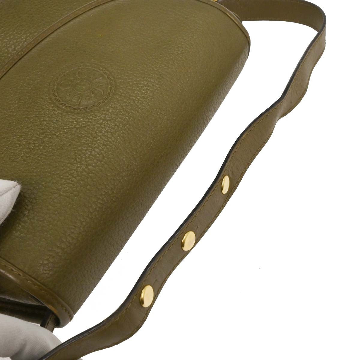 Gucci Vintage Leather Green Leather Handbag (Pre-Owned)