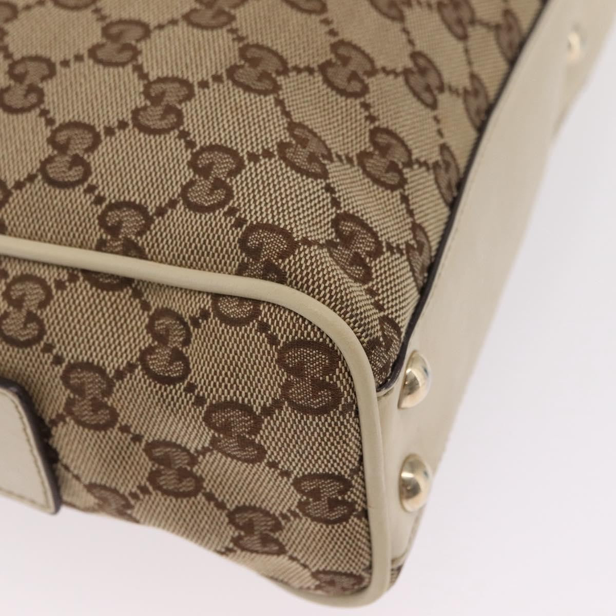 Gucci New Britt Boston Gg Canvas Beige Canvas Handbag (Pre-Owned)