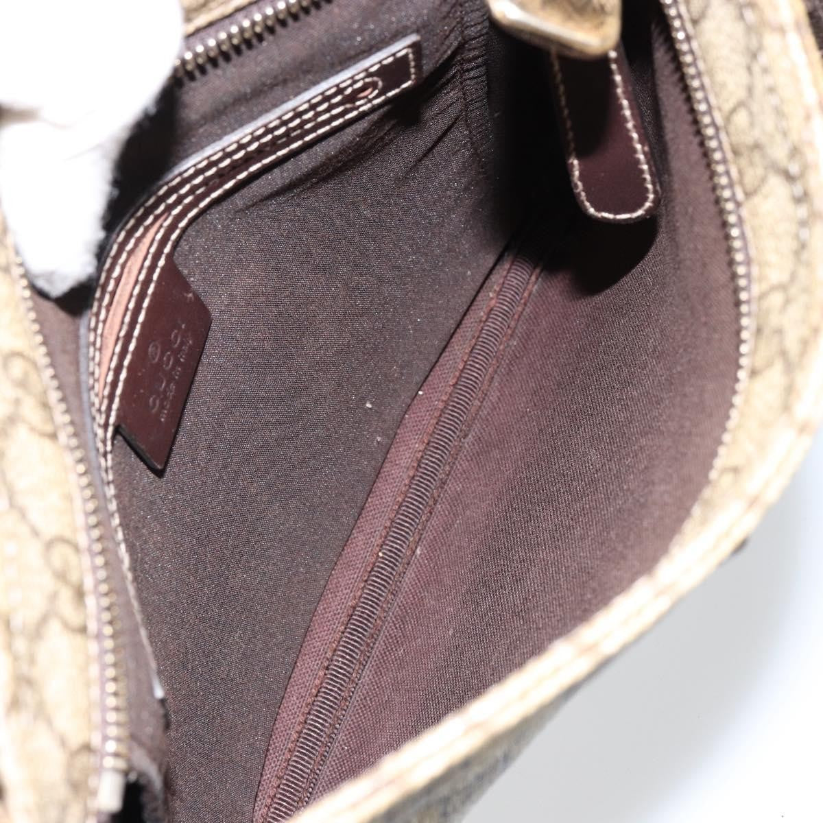 Gucci Flat Messenger Gg Canvas And Leather Beige Canvas Shoulder Bag Bag (Pre-Owned)