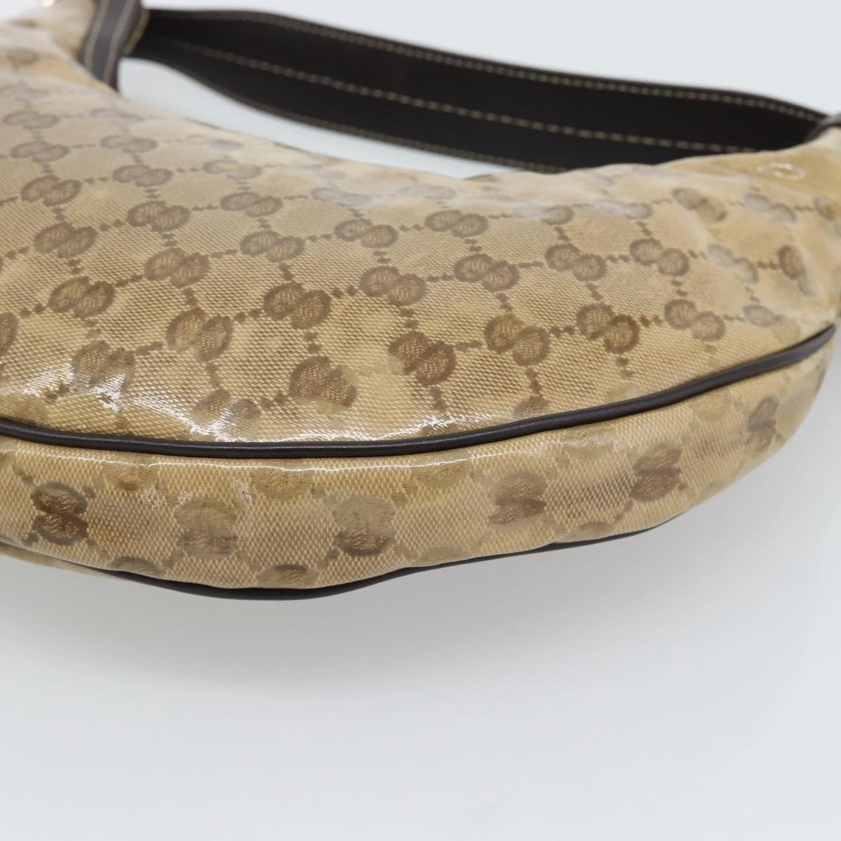 Gucci Vintage Hobo Crystal Canvas Beige Canvas Shoulder Bag Bag (Pre-Owned)