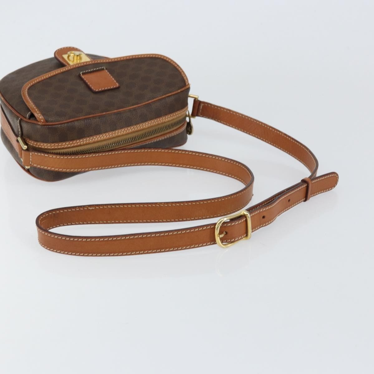 Celine Vintage Macadam Canvas And Leather Brown Canvas Shoulder Bag Bag (Pre-Owned)