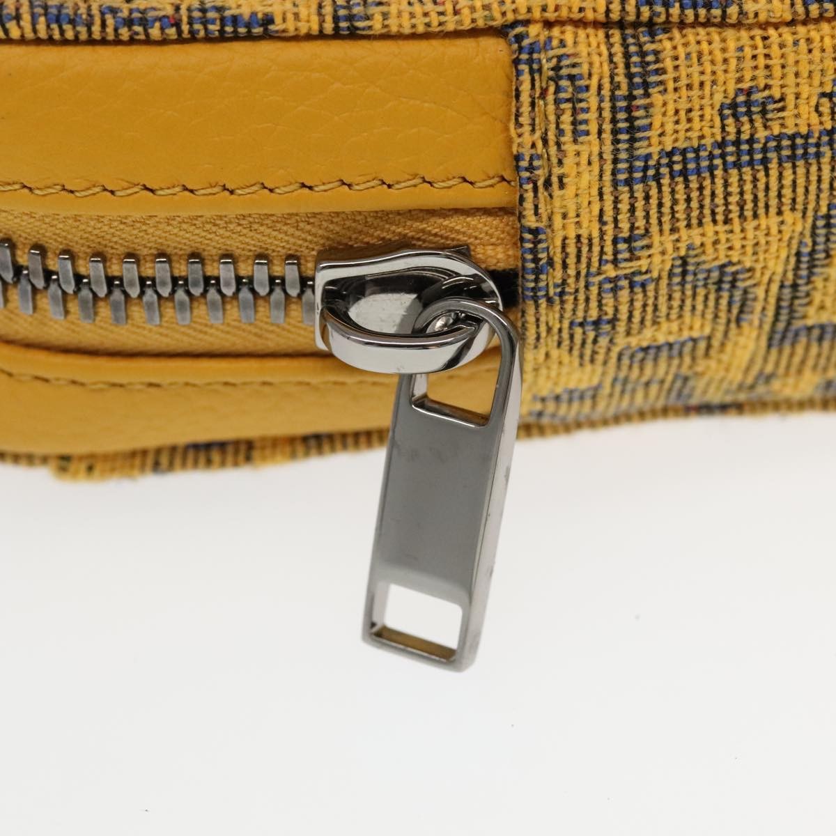 Christian Dior Vintage Trotter Canvas Yellow Canvas Clutche & Pouche Bag (Pre-Owned)