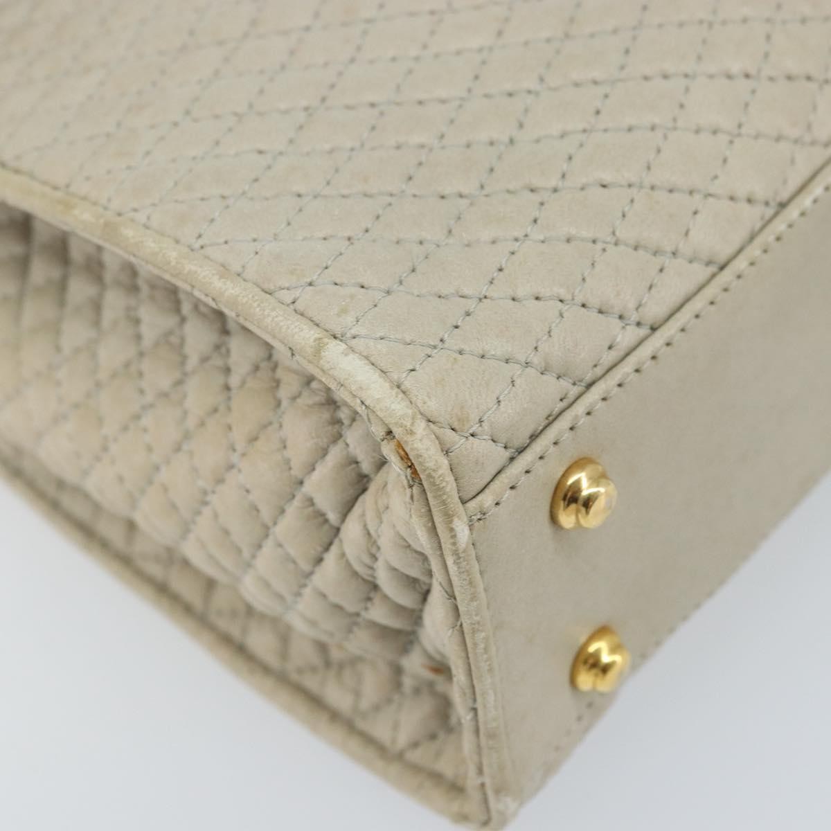 Bally Vintage Leather Beige Leather Handbag (Pre-Owned)
