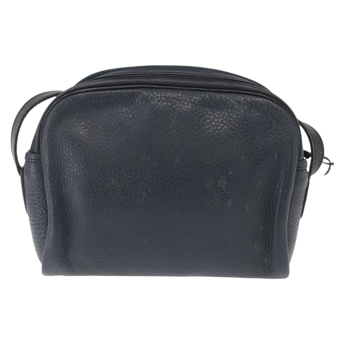 Christian Dior Vintage Cd Logo Leather Navy Leather Shoulder Bag Bag (Pre-Owned)