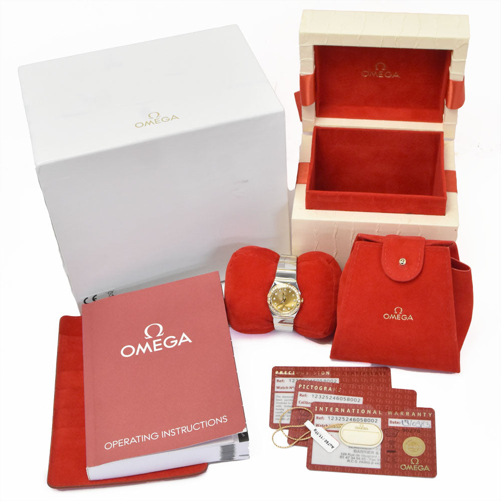 Omega Constellation Quartz Stainless Steel And Yellow Gold With Diamond Bezel And Markers And Mother Of Pearl Watch (Pre-Owned)