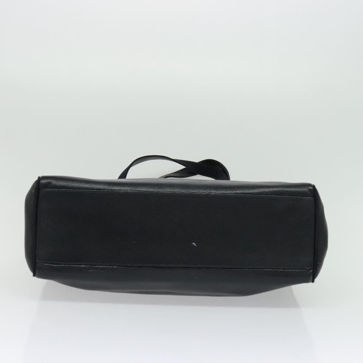 Salvatore Ferragamo Vintage Vara Bow Tote Lizard Embossed Leather Navy Leather Tote Bag Bag (Pre-Owned)