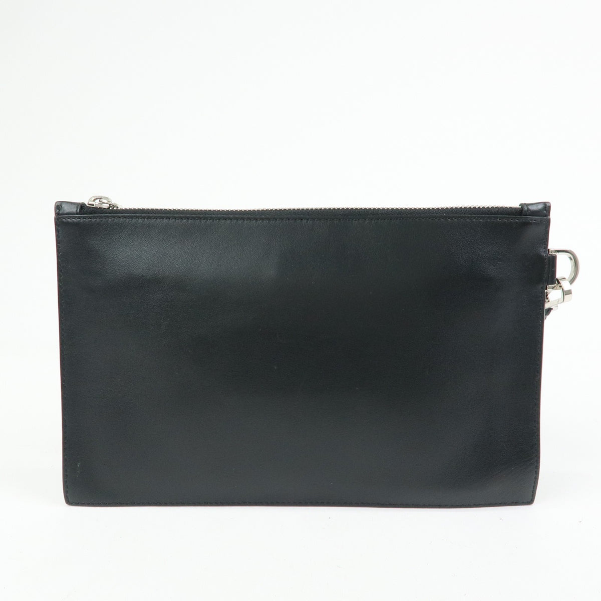 Versace Wristlet Printed Leather Black Leather Clutche & Pouche Bag (Pre-Owned)