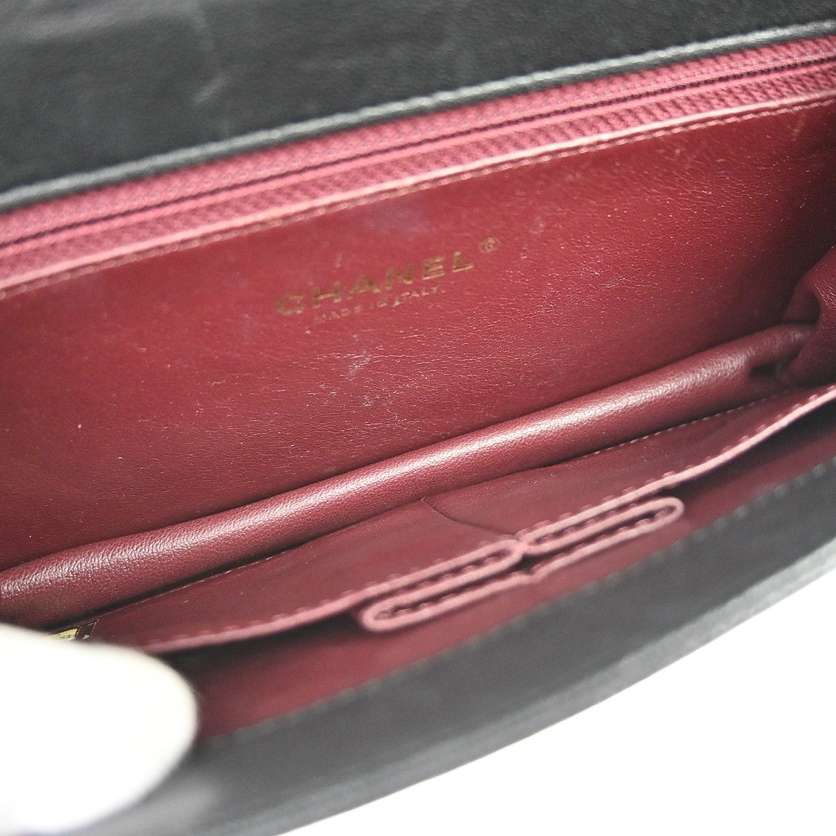Chanel Collar And Tie Flap Chevron Sheepskin Black Leather Shoulder Bag Bag (Pre-Owned)