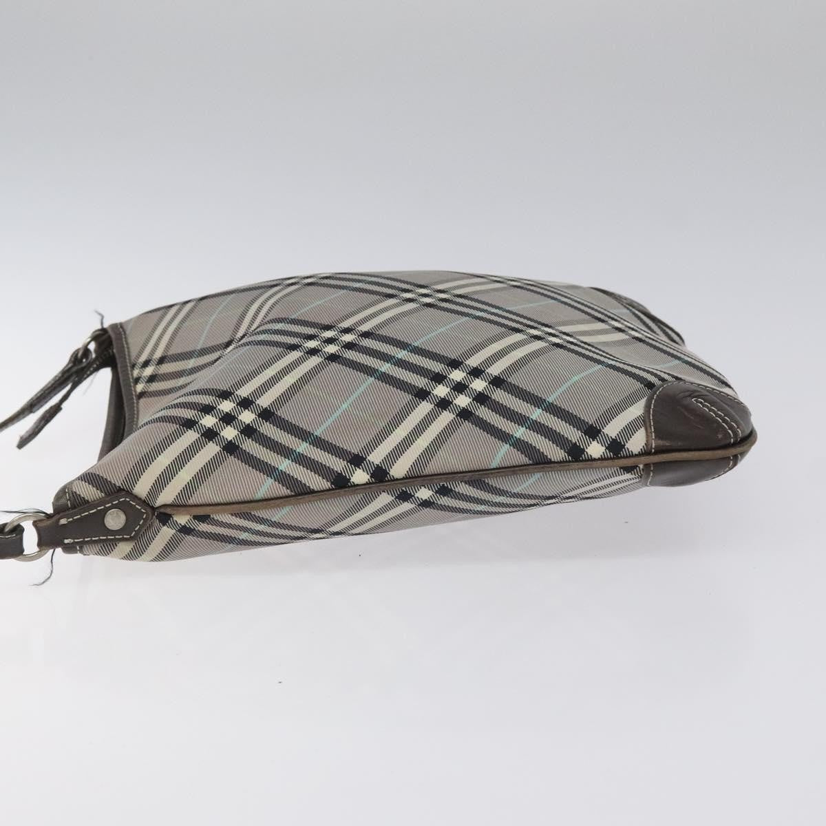 Burberry Nova Check Blue Label Nylon Gray Nylon Shoulder Bag Bag (Pre-Owned)