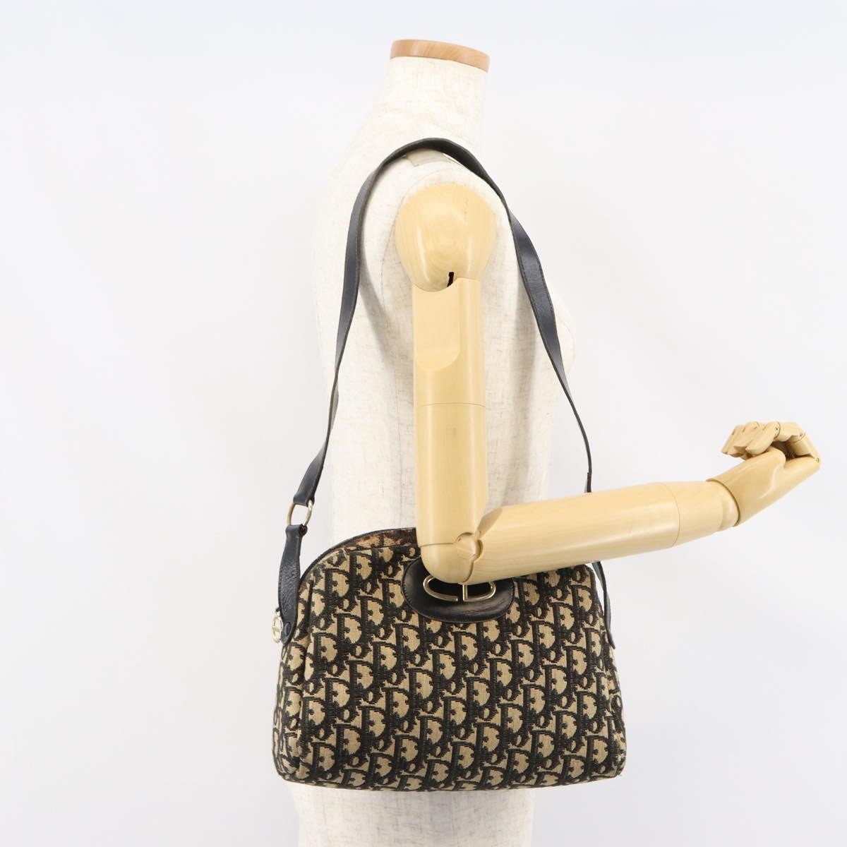 Christian Dior Vintage Cd Trotter Canvas Black Canvas Shoulder Bag Bag (Pre-Owned)