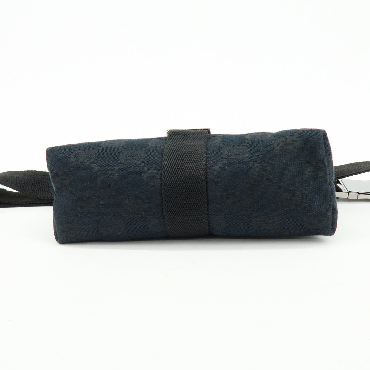 Gucci Buckle Belt Gg Canvas Black Canvas Handbag (Pre-Owned)