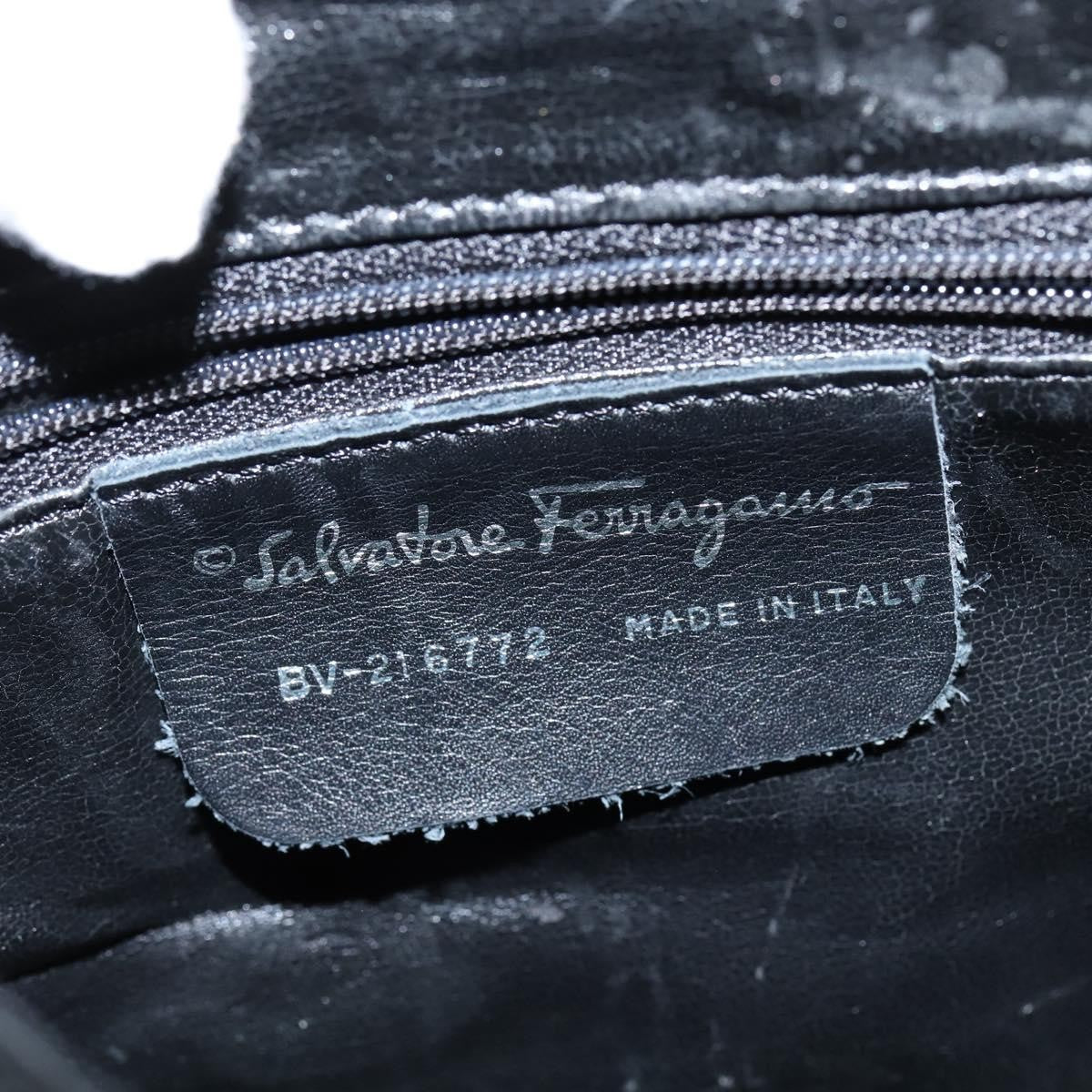 Salvatore Ferragamo Flap Buckle Printed Neoprene Black Nylon Backpack Bag (Pre-Owned)