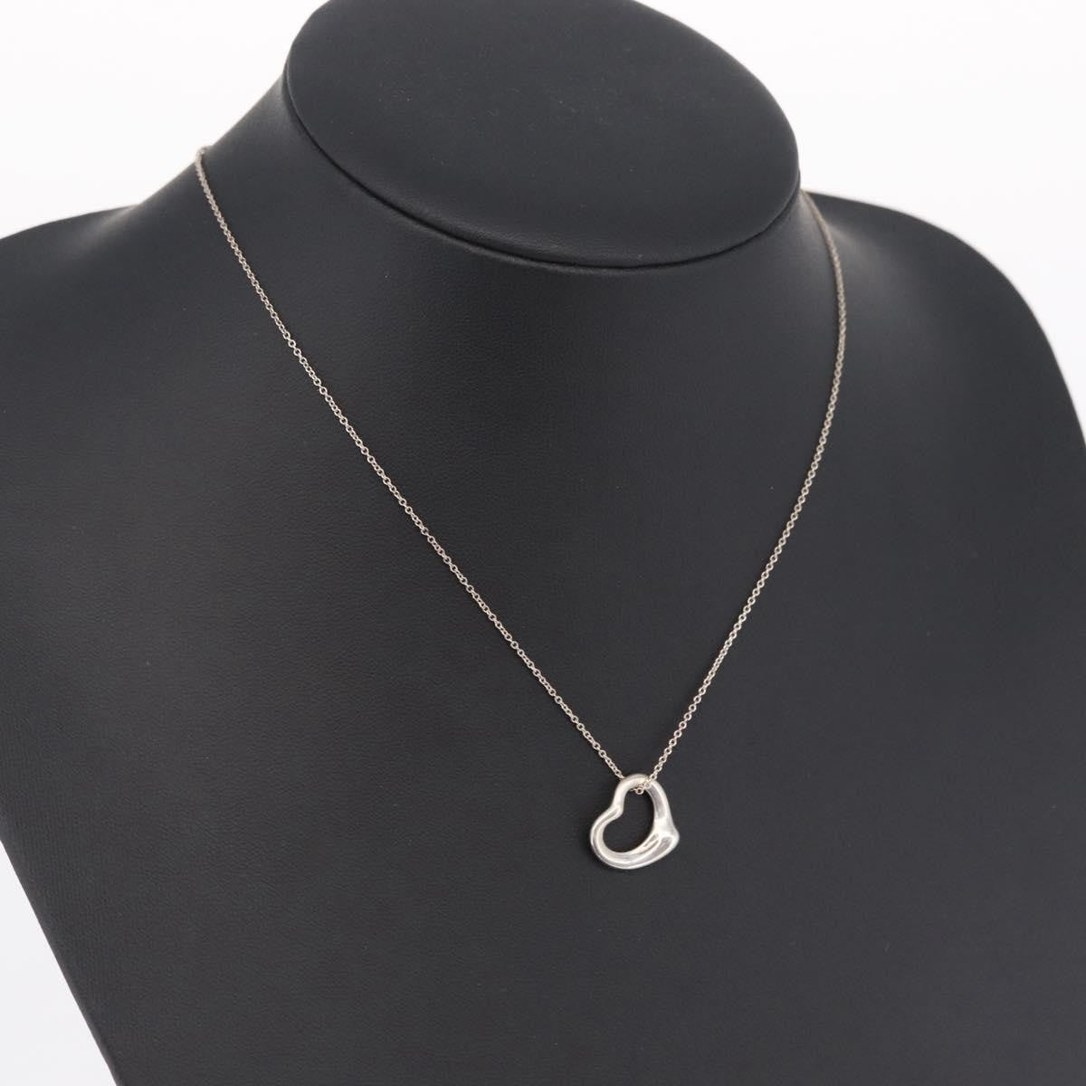 Tiffany & Co. Elsa Peretti Open Heart Pendant Sterling Silver Silver Sterling_Silver Necklace Jewelry (Pre-Owned)