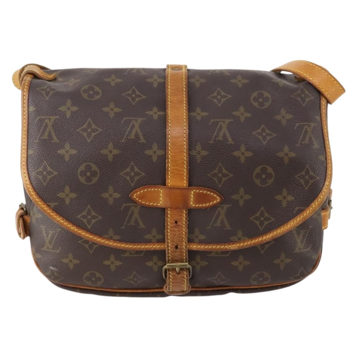Louis Vuitton Saumur Monogram Canvas Brown Canvas Shoulder Bag Bag (Pre-Owned)